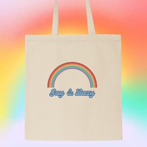 Gay & Lazy LGBTQ Gay / Lesbisch / Queer / Trans / Nonbinary Pride Baumwoll-Canvas-Einkaufstasche