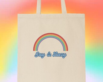 Gay & Lazy LGBTQ Gejowska/Lesbijska/Queer/Trans/Niebinarna torba bawełniana Pride