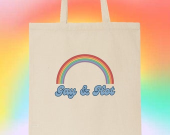 Torba bawełniana z płótna Gay & Hot LGBTQ Gay/Lesbian/Queer/Trans/Nonbinary Pride