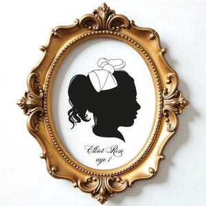 Custom Profile Silhouette Portrait Gift Nursery Art Kid Portrait From Photo Gifts for Mom Grandparent Gift Family Portrait Commission Art