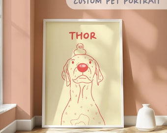 Custom Pet Portrait: Dog Line Drawing Art (Digital Download JPG File)
