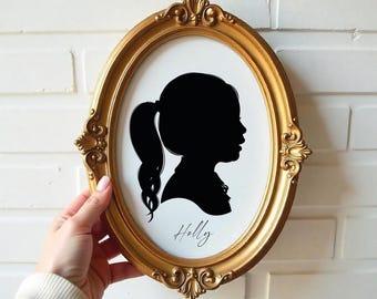 Custom Profile Silhouette Portrait, Digital File,  Kid Portrait, Christmas Gifts Grandma, Personalized Unique last minute gifts