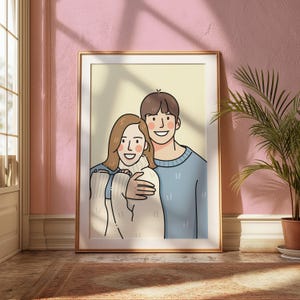 Benutzerdefinierte Anime Paar Porträt, Cartoon Anime Karikatur, Personalisiert, Jubiläum, Hochzeitsgeschenk, Valentinstag Geschenk, Zeichnung vom Foto