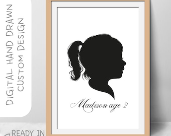 Custom Silhouette Portrait: Family Keepsake (Digital File)
