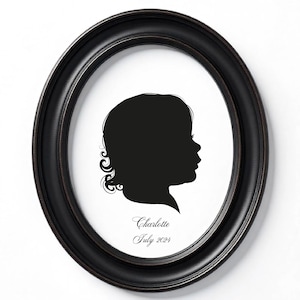 Custom Profile Silhouette Portrait, Digital File,  Kid Portrait,  Gifts for Mom Grandparent Gift, Family Portrait, Christmas Gifts Grandma