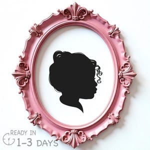 Custom Profile Silhouette Portrait, Kid Portrait,  Gifts for Mom Grandparent Gift, Family Portrait, Christmas Gifts, Custom definition print