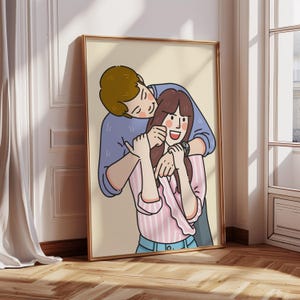 Custom Anime Portrait, Couple Portrait, Illustration Portrait From Photo, Custom Illustration, Anniversary, Personalized Cartoon Portrait