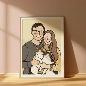 Custom Anime Couple Portrait From Photo, Gift For Couple, Boyfriend Portrait, Family Portrait, Custom Gift, Custom Pet Portraits, Pet Gift