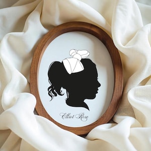 Custom Profile Silhouette Portrait, Faceless Portrait,  Gifts for Mom Grandparent Gift, Family Portrait, Christmas Gifts Grandma
