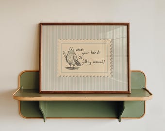 Wash Your Hands Ya Filthy Animal Print, Funny Bathroom Art (Digital Download)