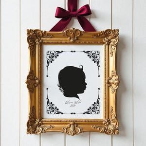 Custom Profile Silhouette Portrait, Family Silhouettes,  Kid Portrait,  Gifts for Mom Grandparent Gift, Family Portrait, Christmas Gifts