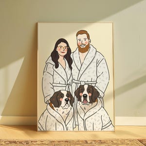 Retrato de pareja de anime personalizado a partir de una foto, regalo para pareja, retrato de novio, retrato familiar, regalo personalizado, retratos de mascotas personalizados, regalo para mascotas
