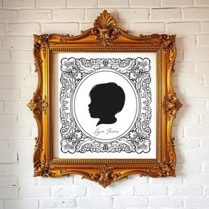 Custom Profile Silhouette Portrait, Family Silhouettes, Gifts for Mom, Grandparent Gift, Family Portrait, Gift for mother inlaw, Silhouette