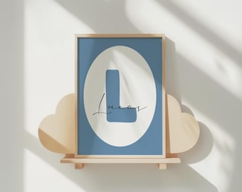 Custom Initial Name Print, Nursery Decor (Digital Download)