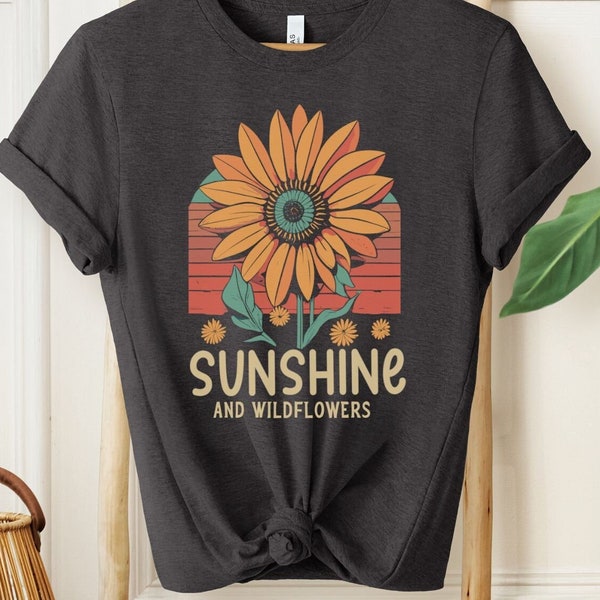 aesthetic wildflower shirt, wildflower shirt,  sunshine shirt,  wildflower shirt gift,  aesthetic shirt retro,  vintage aesthetic shirt
