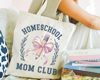 Homeschool mom tote bag, homeschool canvas bag, homeschool mom gift