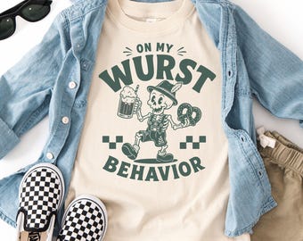 Funny Toddler Oktoberfest Shirt, German Festival Kids Tee, Cute Pretzel Bratwurst Outfit, Bavarian Fall Party Gift for Boys and Girls