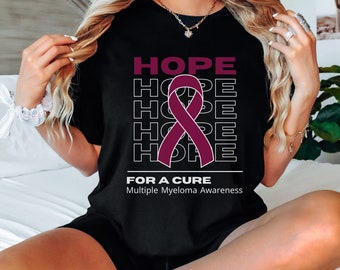 multiple myeloma cancer awareness shirt, multiple myeloma hope shirt, burgundy cancer ribbon shirt, multiple myeloma support t-shirt,