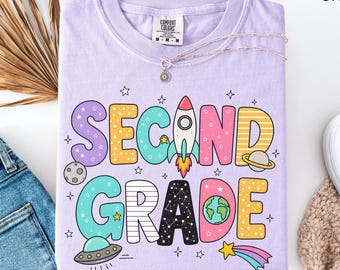 Space Second Grade Teacher Shirt, 2nd Grade Teacher Tee, Back To School Gift, Space Teacher Shirt, Elementary Teacher Tshirt, Teacher Gift