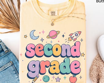 Space Second Grade Teacher Shirt, 2nd Grade Teacher Tee, Back To School Gift, Space Teacher Shirt, Elementary Teacher Tshirt, Teacher Gift