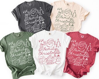 Family Christmas Shirts, Xmas Family Comfort Colors Tees, Matching Holiday Shirts for family, Family Christmas Outfit