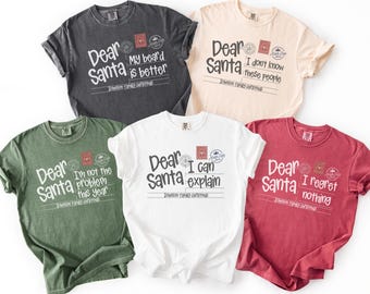Dear Santa shirt, funny family Christmas Shirts, Comfort Colors Holiday Tee, matching family tees, Christmas Party, Christmas Group Shirts