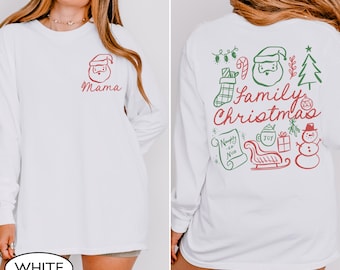 Personalized Christmas Family Shirts, Custom Name Comfort Colors Tees, Matching Holiday Shirts for family, Family Christmas Outfit