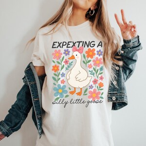 Zabawna koszulka Silly Goose Mama, prezent na baby shower dla przyszłej mamy, prezent na dzień matki, koszulka Comfort Colors, zabawna koszulka ciążowa, koszulka dla nowej mamy