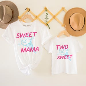 ice cream Birthday shirt, Two sweet birthday shirt, family matching birthday shirts, ice cream mom tee, sweet one, sweet three ice cream tee