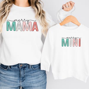 mommy and me matching sweatshirts, Christmas sweaters, Mama and mini Sweatshirts, merry mama sweatshirt