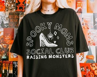 Spooky Moms Club Shirt, Comfort Colors Halloween mom Shirt, Halloween Aesthetic Tee, Cozy Mom Shirt, Autumn Mom Shirt, fall gift for mom