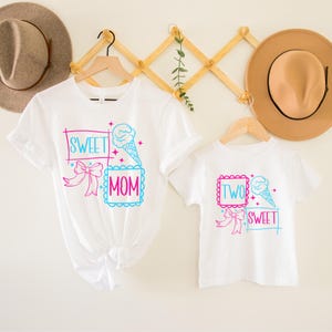 ice cream Birthday shirt, Two sweet birthday shirt, family matching birthday shirts, ice cream mom tee, sweet one, sweet three ice cream tee