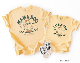Matching Mom and Me Halloween Shirts, Ghost Mama and Little Boo Shirt, Mommy and Me Halloween Tee, Family Halloween Tshirts, Cute Ghost Tops