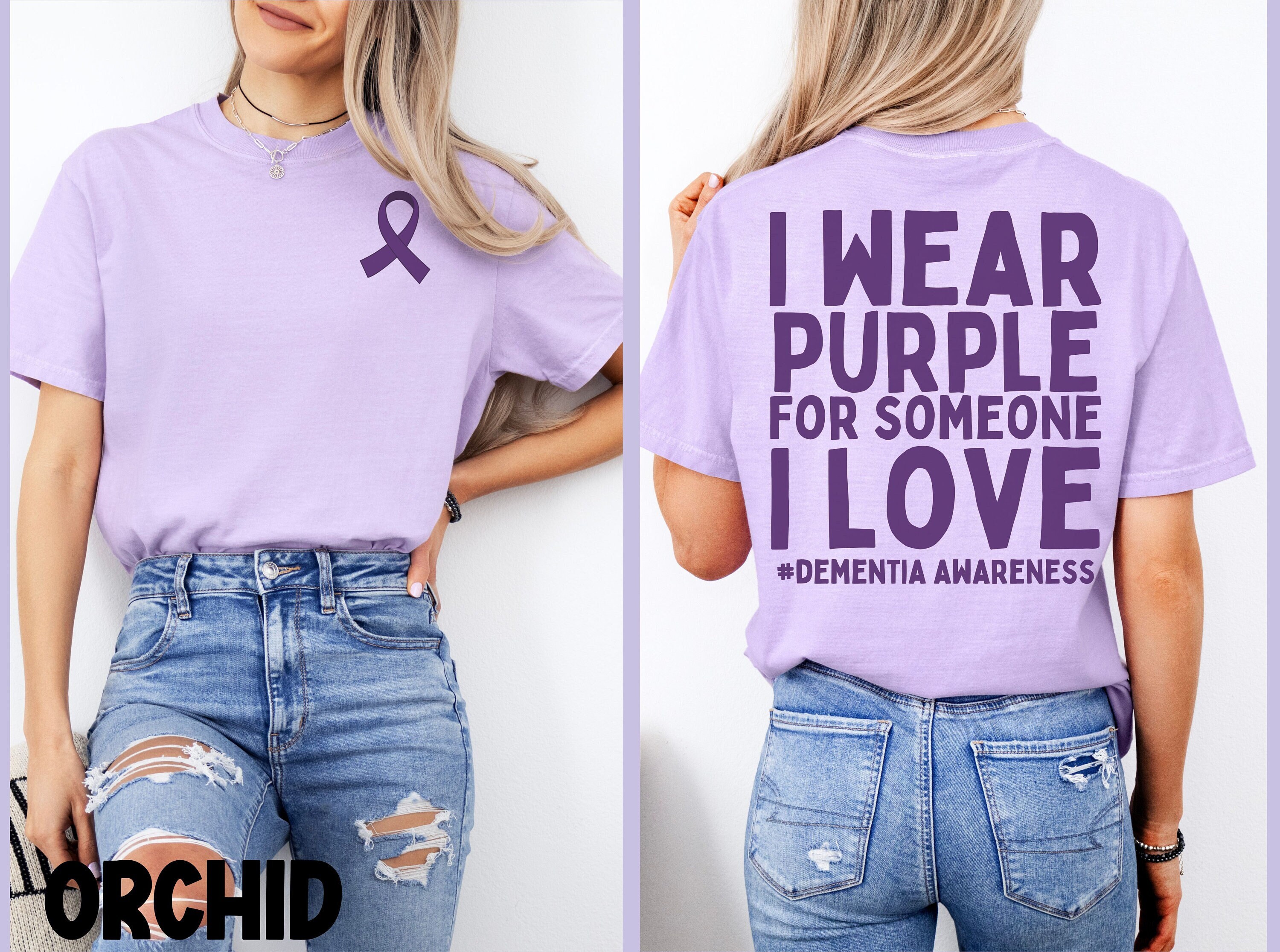 Dementia awareness shirt, Dementia support tee, purple dementia tshirt