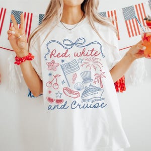 Comfort colors red white and cruise shirt, 4th of July cruise shirt, patriotic cruise tee, independence day cruise t-shirt, cruise party tee
