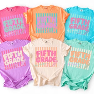 Personalized Fifth Grade Teacher Shirt, Custom Teacher Team Shirts, Back To School Tee, Grade Level Shirt, Teacher Appreciation Gift