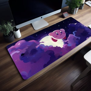 Cotton Candy Clicks, Sweet Success: Every click, a joyful treat, 8 Sizes, RGB Lights, XXL Desk Mat, Cute MousePad, Cute Desk Mat, Cute Kirby