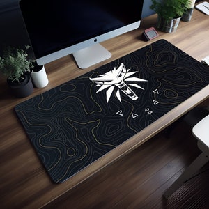 The White Wolf is on the Hunt: Get Your Witcher Mousepad Today, LED RGB Lightning, XL Mousepad, 8 Different Sizes, Aesthetic Desk Mat