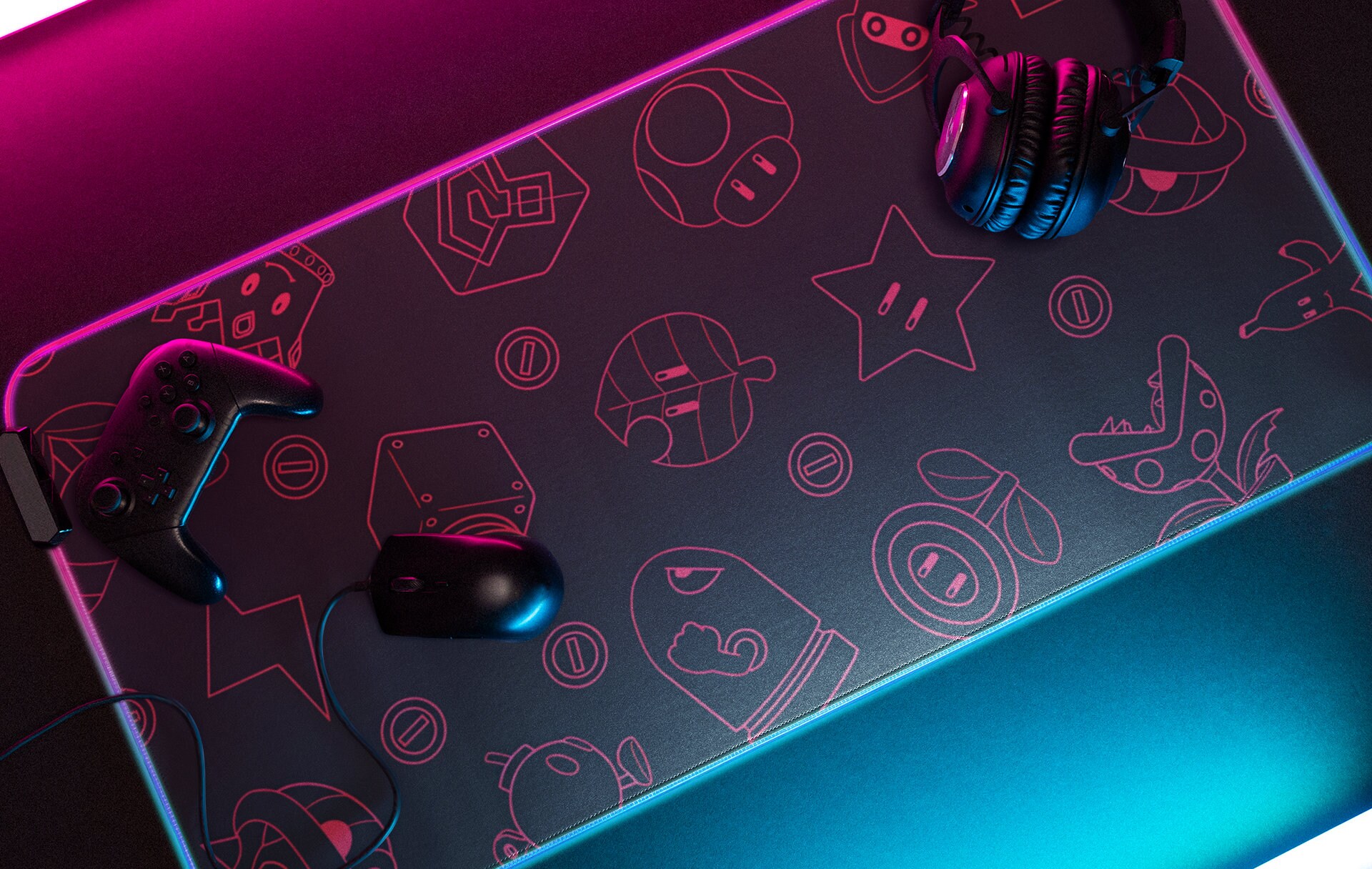 Mario Gamer RGB Large Mouse Pad, 8 Sizes, RGB Lights, XXL Mousepad ...