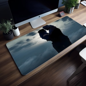 Geralt and Yen&#39;s Love Mousepad: Embrace the Path with this Mousepad, LED RGB Lightning, XL Mousepad, 8 Different Sizes, Aesthetic Desk Mat