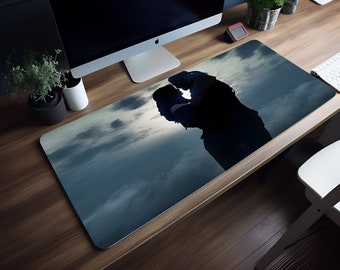 Geralt and Yen's Love Mousepad: Embrace the Path with this Mousepad, LED RGB Lightning, XL Mousepad, 8 Different Sizes, Aesthetic Desk Mat