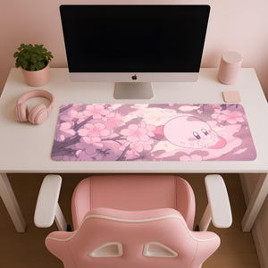 ピンクのカービー、かわいいカービーマウスパッド、かわいいカービー、カスタムマウスパッド、美しいデスクマット、XXLデスクマット、かわいいマウスパッド、かわいいデスクマット、カービー