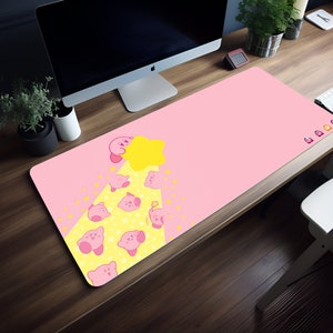 Kirby Star, Kawaii Kirby Mouse Pad, Cute Kirby, Custom Mousepad,  Esthetic Desk Mat, XXL Desk Mat, Cute Mouse Pad, Cute Desk Mat, Kirby