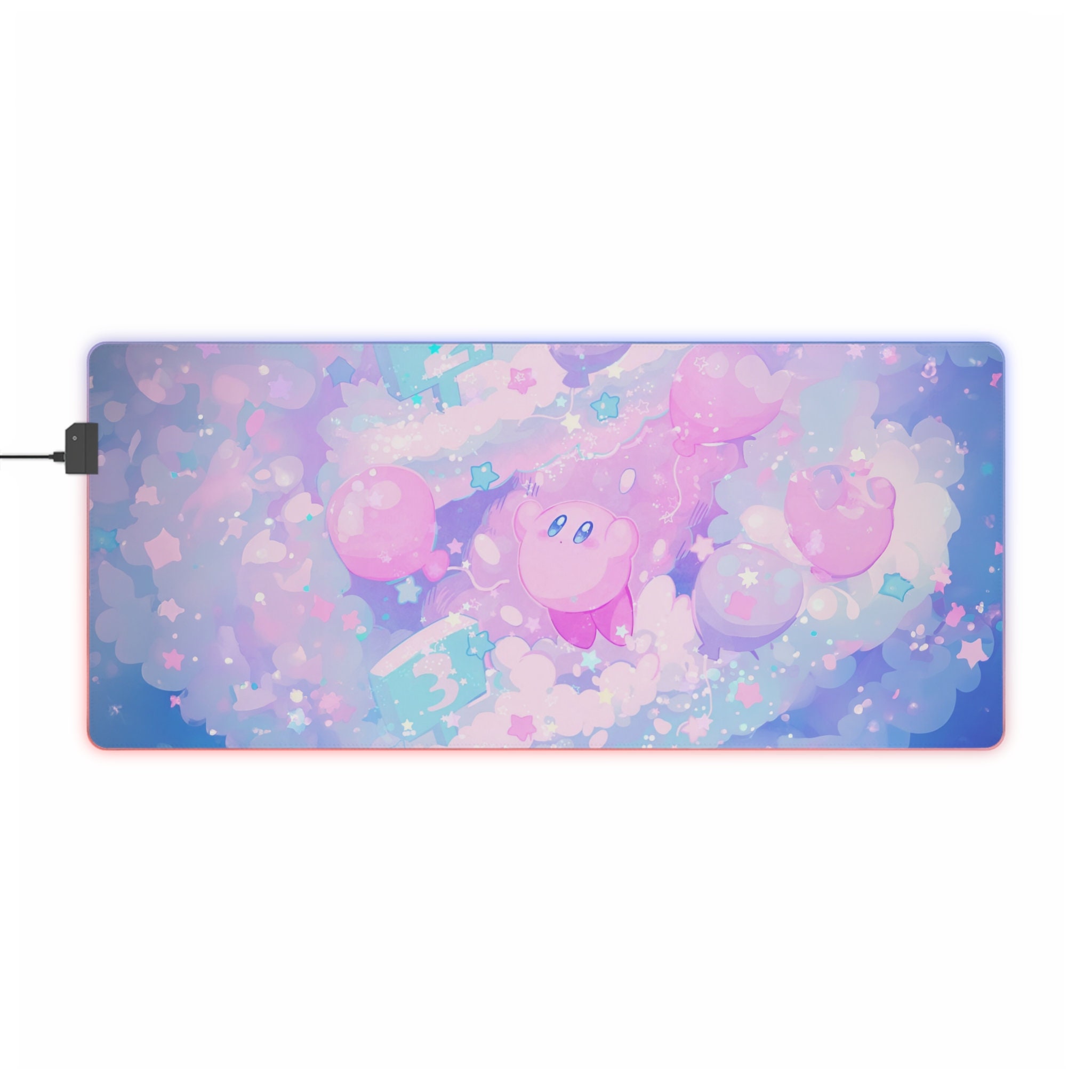 Party Kirby, Kawaii Kirby Mouse Pad, Cute Kirby, Custom Mousepad
