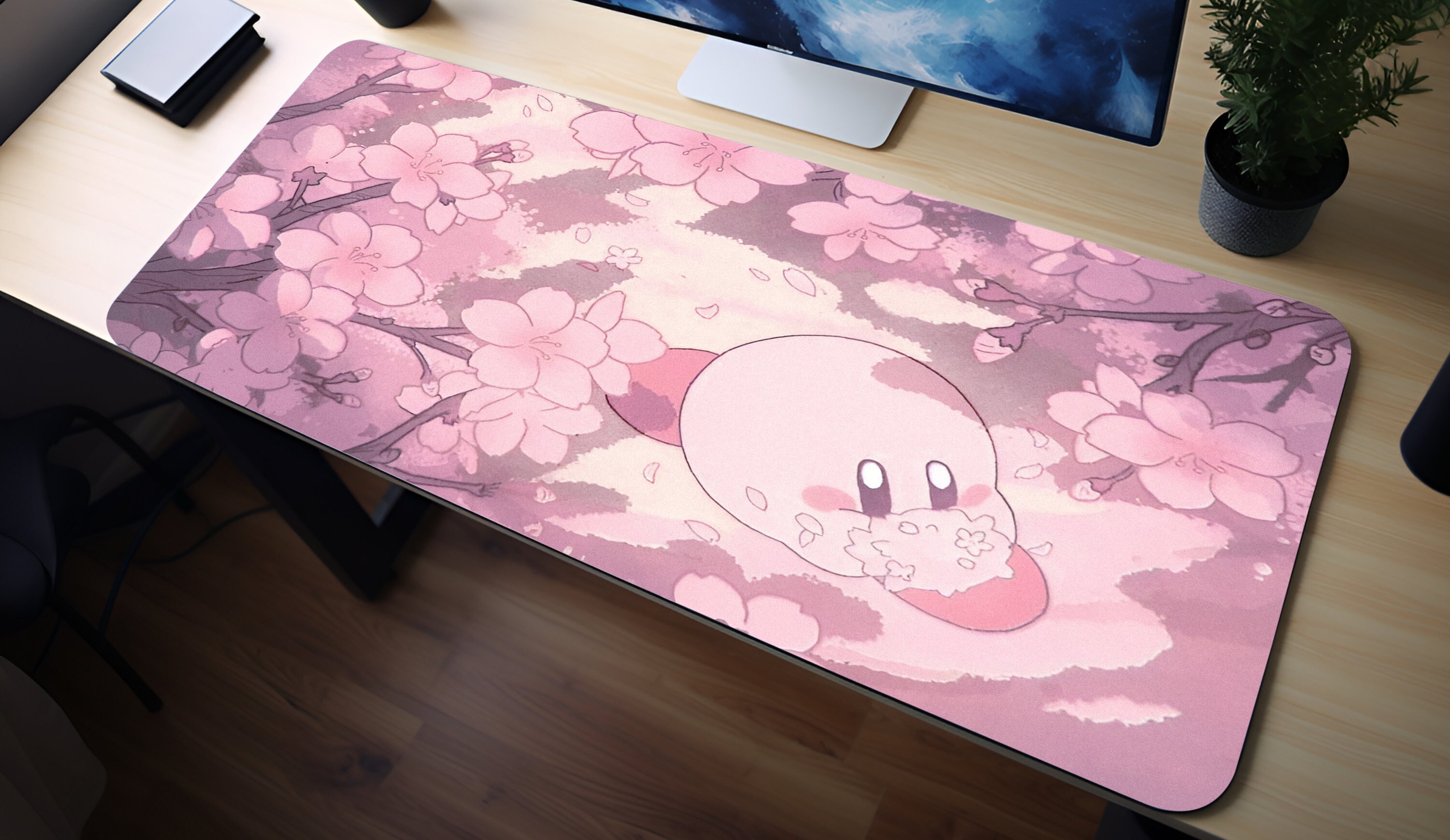 Pink Kirby, Kawaii Kirby Mouse Pad, Cute Kirby, Custom Mousepad