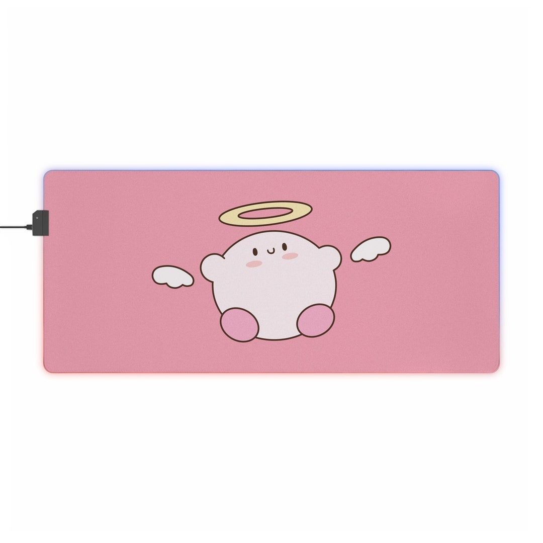 Kirby Kawaii Pink Kirby Mouse Pad Custom Mousepad Esthetic Etsy