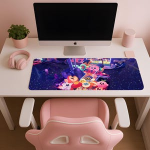 カービィとクレーンゲーム、かわいいカービィマウスパッド、かわいいカービィ、カスタムマウスパッド、美しいデスクマット、XXLデスクマット、かわいいマウスパッド、カービィ