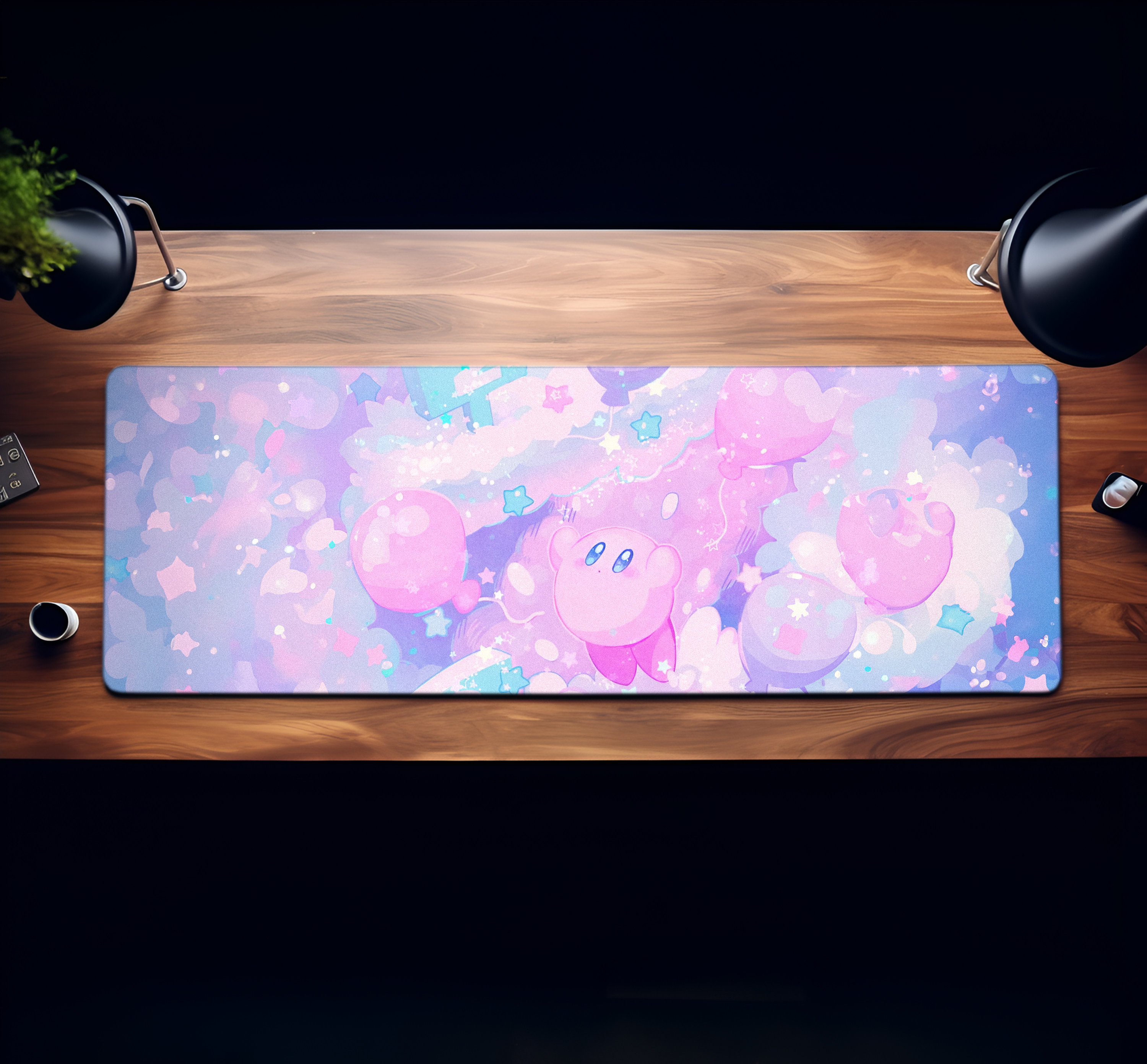 Party Kirby, Kawaii Kirby Mouse Pad, Cute Kirby, Custom Mousepad
