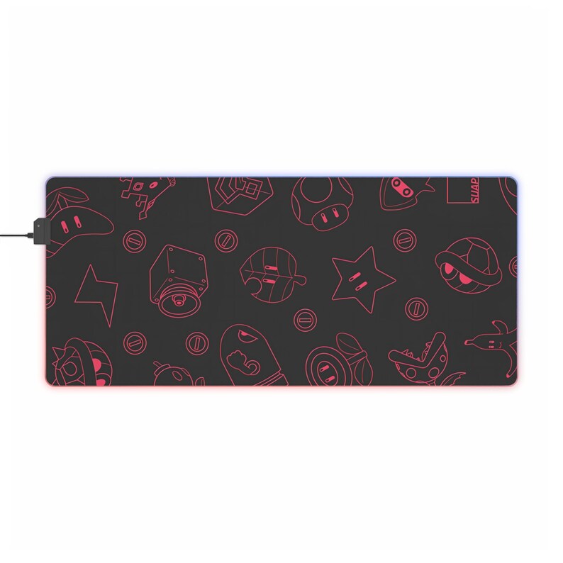 Mario Gamer RGB Large Mouse Pad, 8 Sizes, RGB Lights, XXL Mousepad, Kawaii Keyboard Pad Laptop Play Computer Gaming Desk Mat, Cute Decor image 6