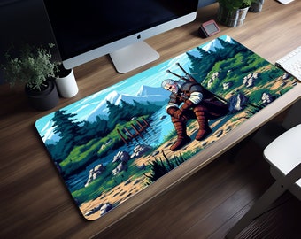 Mountain Serenity Break: The Witcher Mouse Pad, LED RGB Lightning, XL Mousepad, 8 Different Sizes, Aesthetic Desk Mat, Gaming Mouse Pad